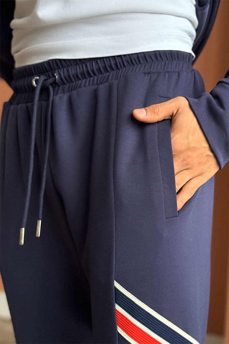 Moncler Спортивный костюм striped logo - Navy