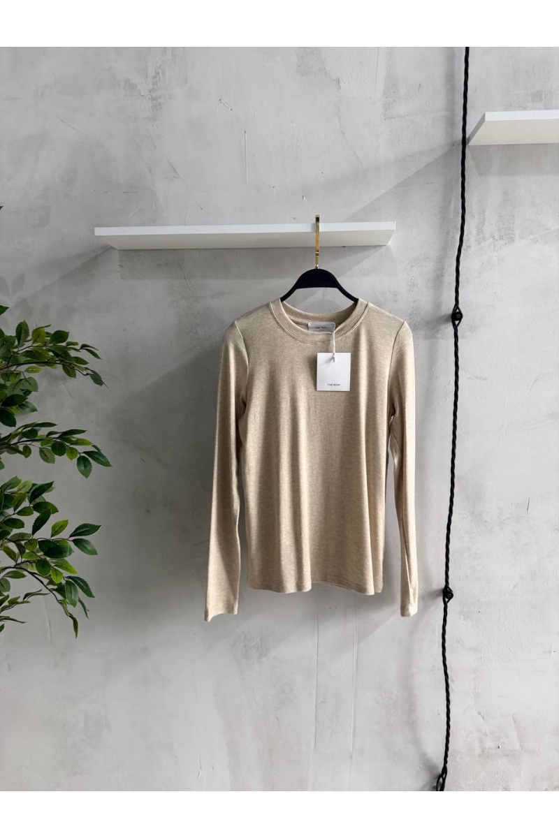 Designer Clothing Женский лонгслив бежевого цвета The Row premium