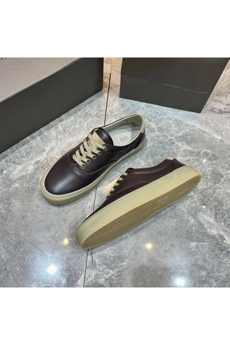 Brunеllо Сuсinеlli Кожаные кеды Sail low-top - Brown