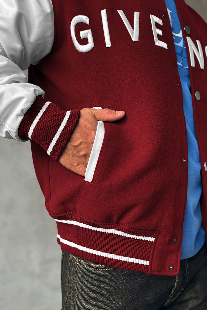 Givenchy Мужской бомбер Varsity logo-embroidered - Red / White