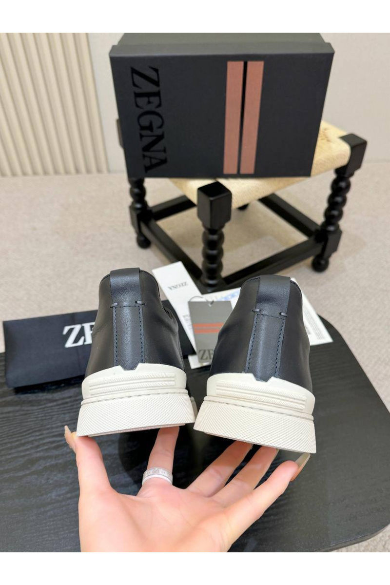Zegna Мужские кроссовки Triple Stitch Alligator - Grey