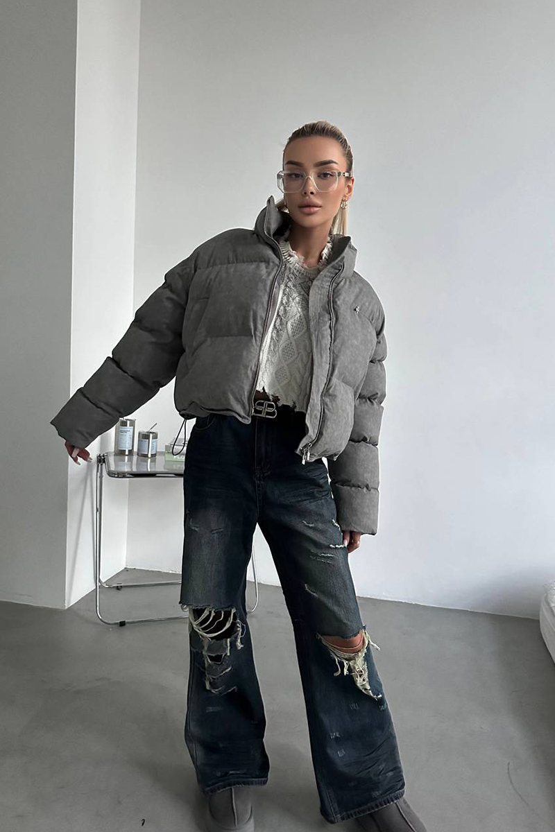 Chrome Hearts Женская серая куртка 