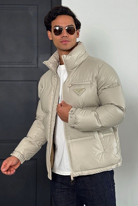 Мужской пуховик logo-plaque - Beige