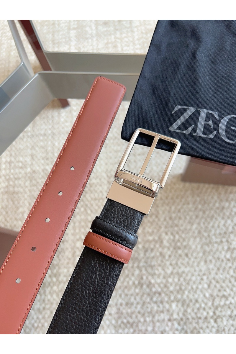 Zegna Двусторонний кожаный ремень premium