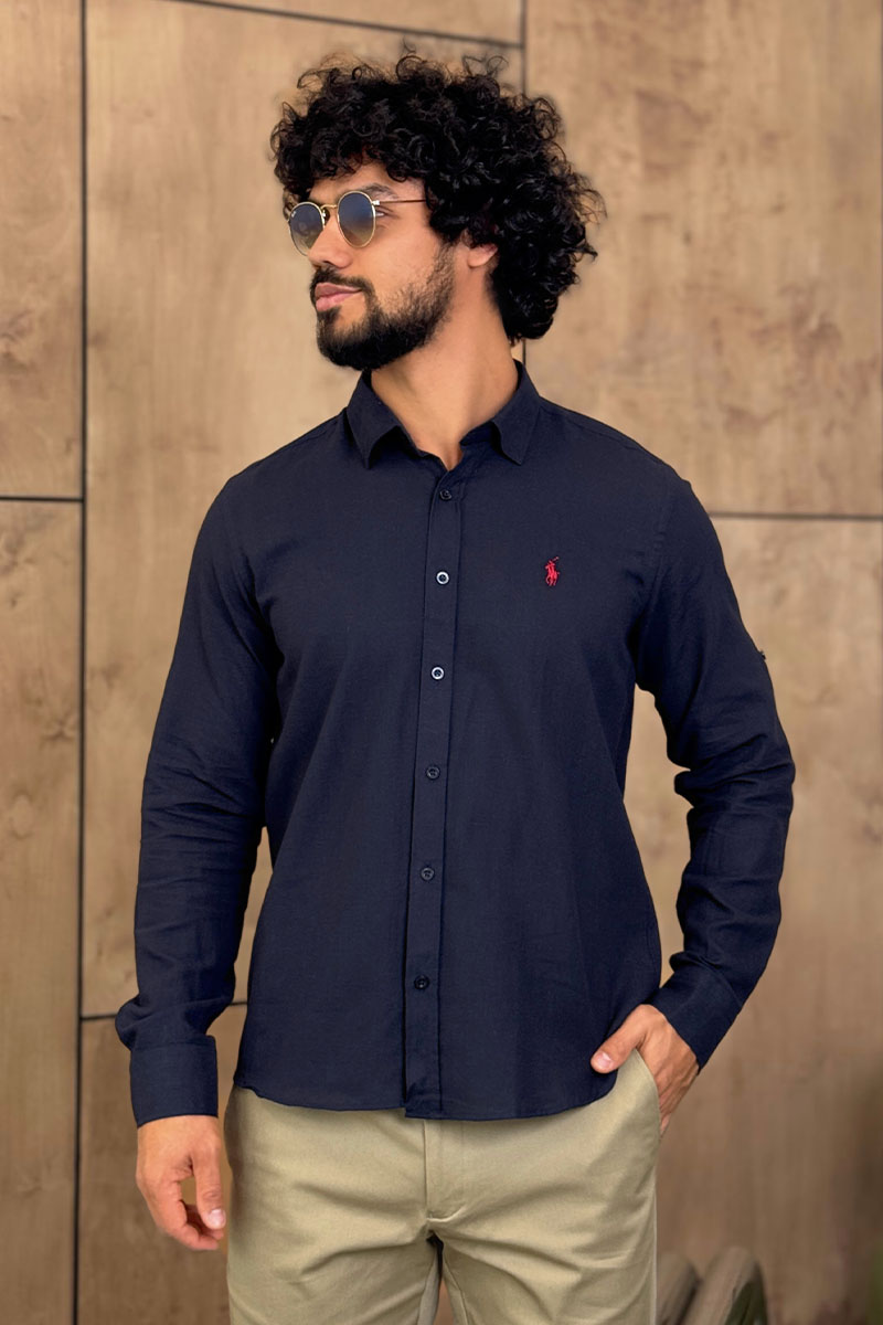 Polo Ralph Lauren Мужская рубашка тёмно-синего цвета