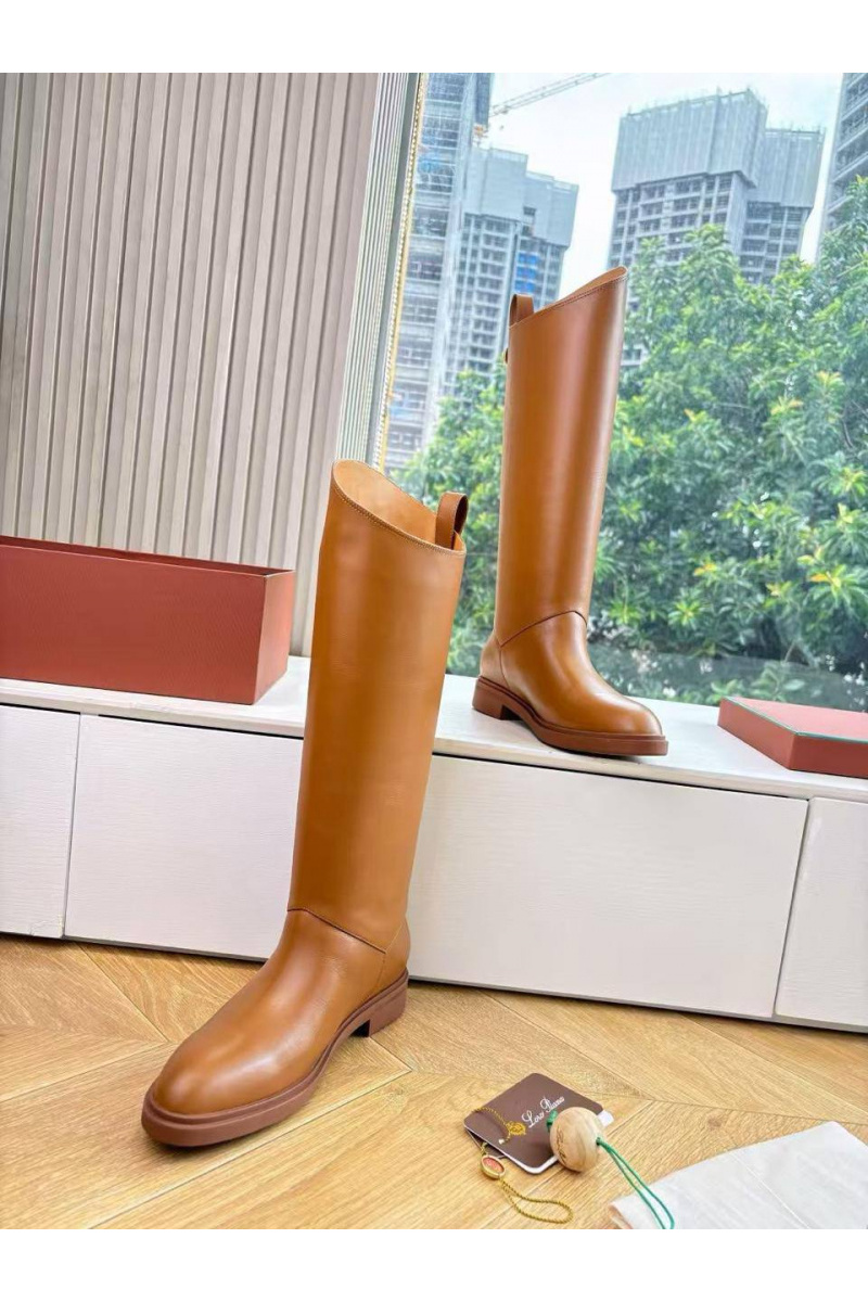 Loro Piana Женские кожаные сапоги premium - Chestnut