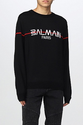 Чёрный джемпер intarsia logo jumper