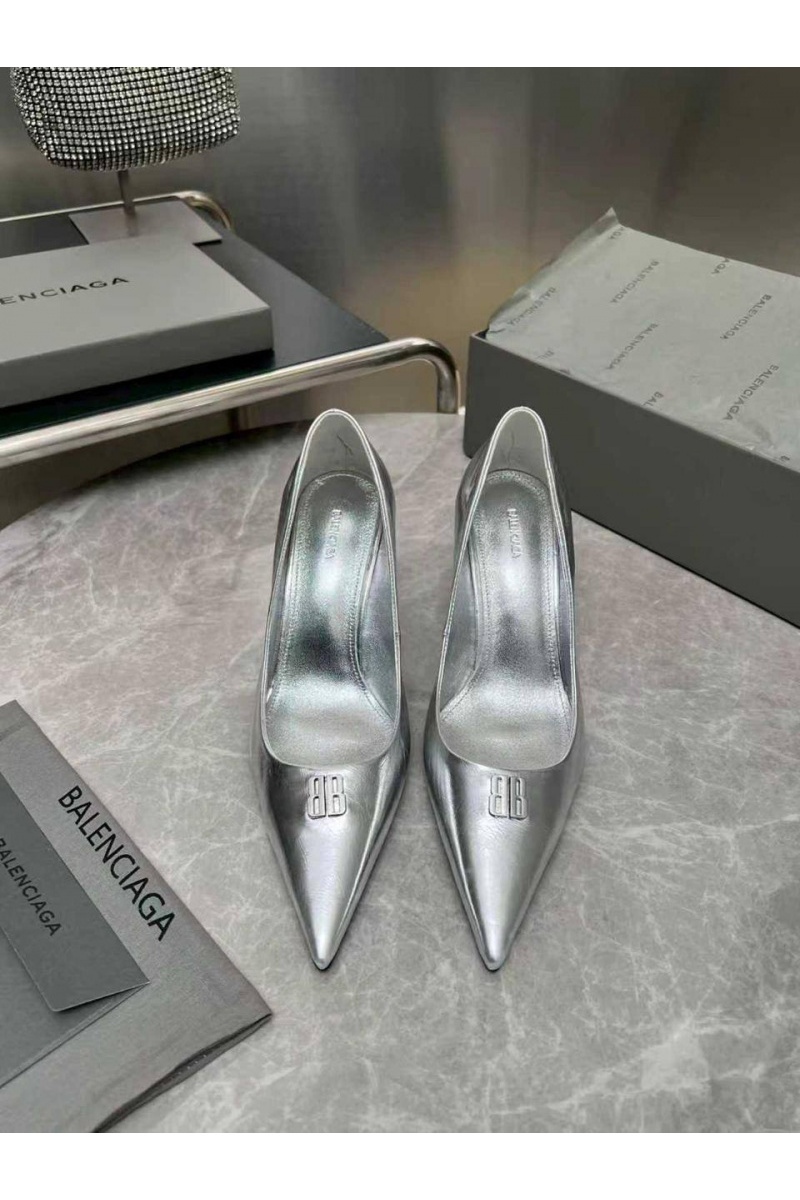 Balenciaga Женские кожаные туфли на каблуке premium