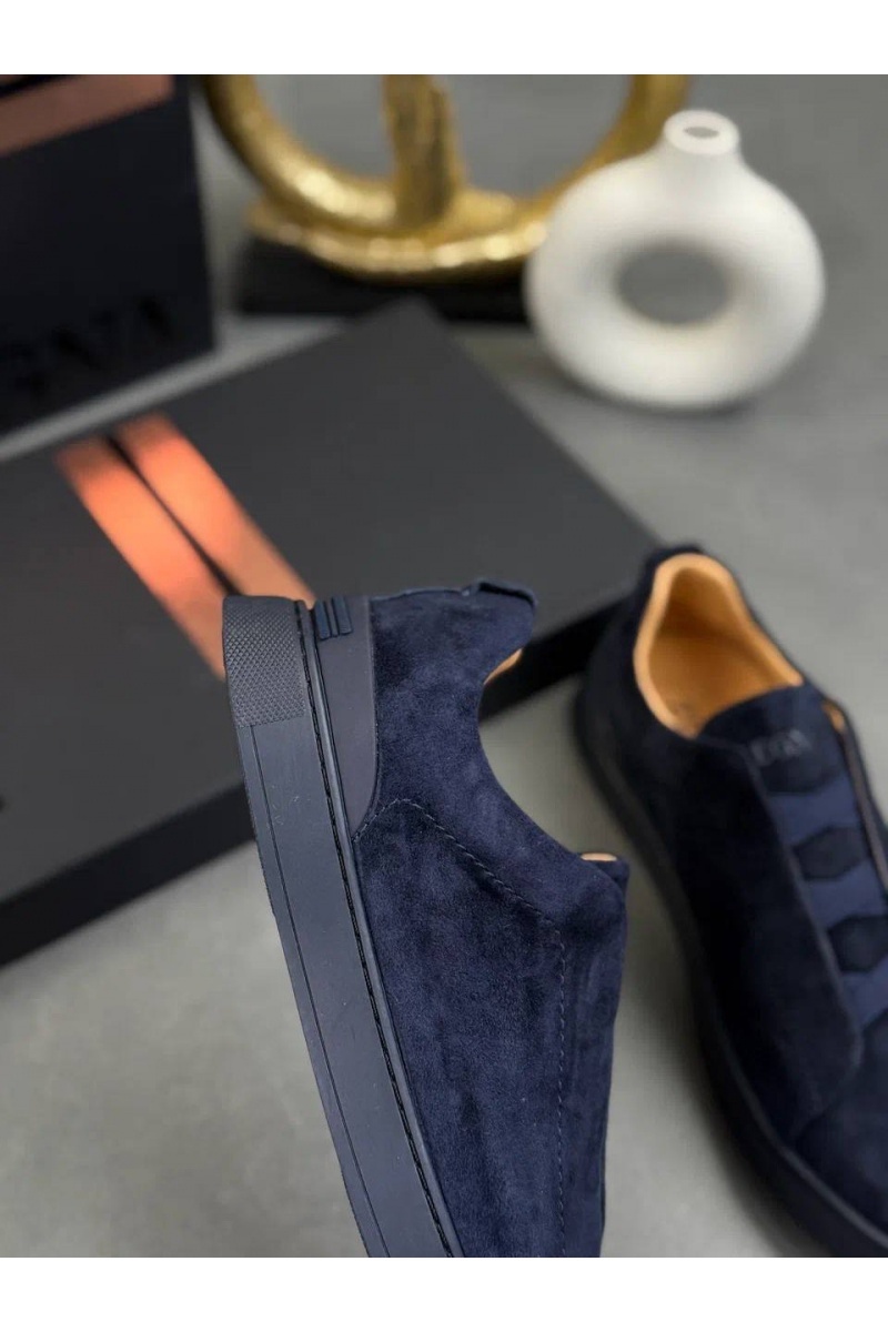 Zegna Замшевые кроссовки Triple Stitch