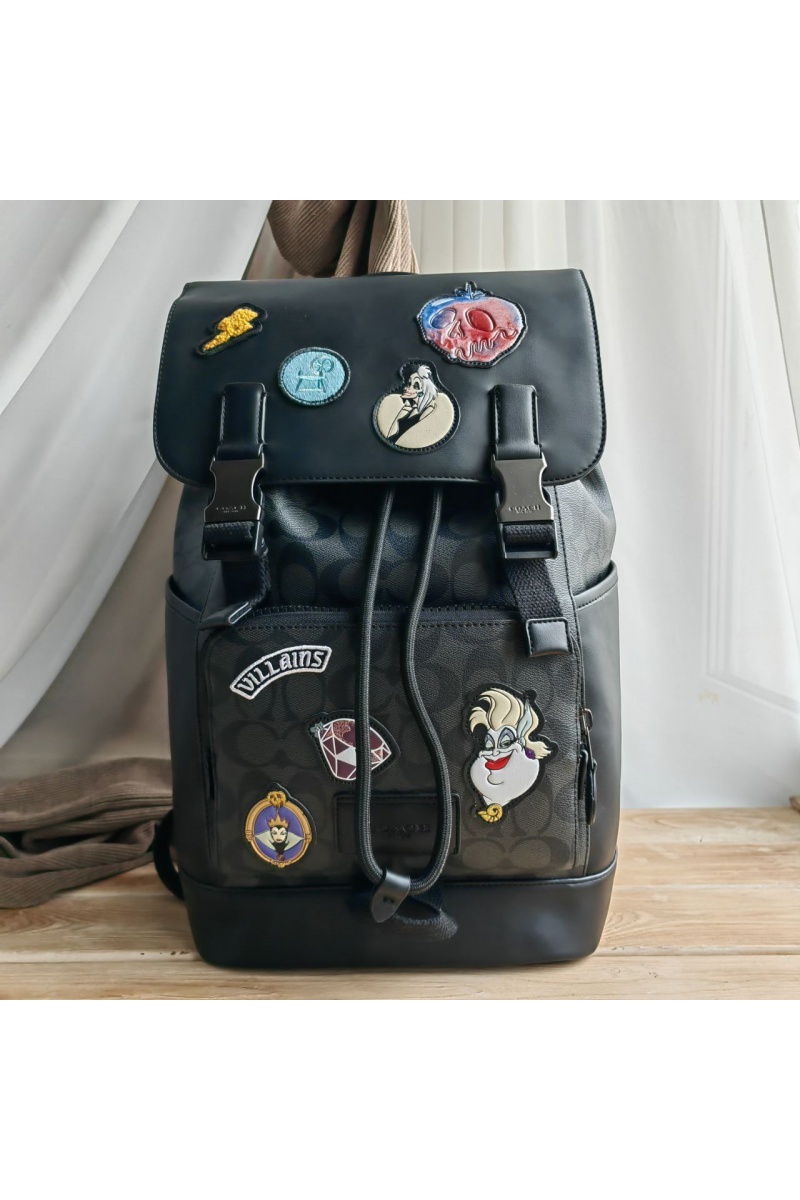 Coach Кожаный рюкзак Disney X Track With Patches 41x28 см