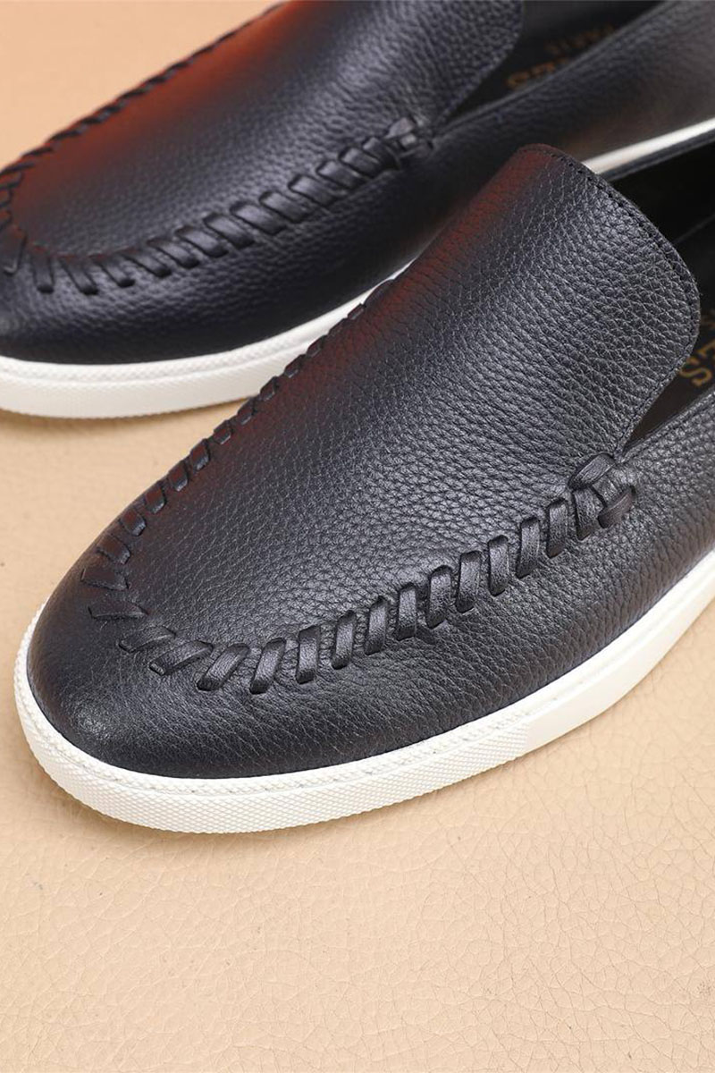 Hermes Мужские кожаные лоферы Julian - Navy