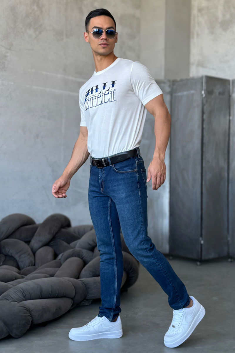 Emporio Armani EA7 Мужские джинсы синего цвета
