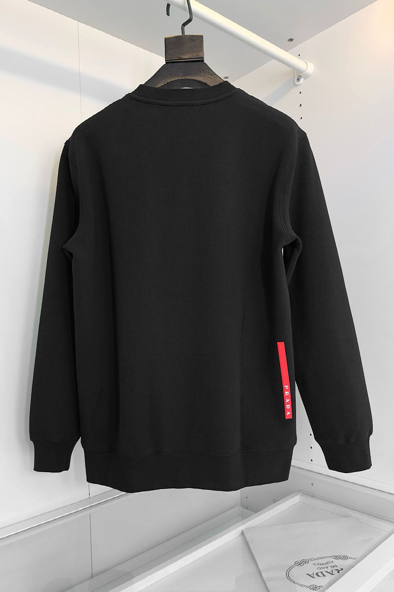Prada Мужской чёрный свитшот logo-embroidered