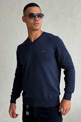 Мужской джемпер logo-embroidered - Navy 