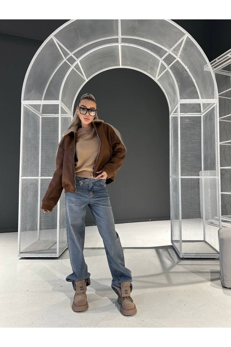 MIU MIU Женская кожаная дубленка 