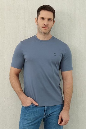 Мужская синяя футболка premium