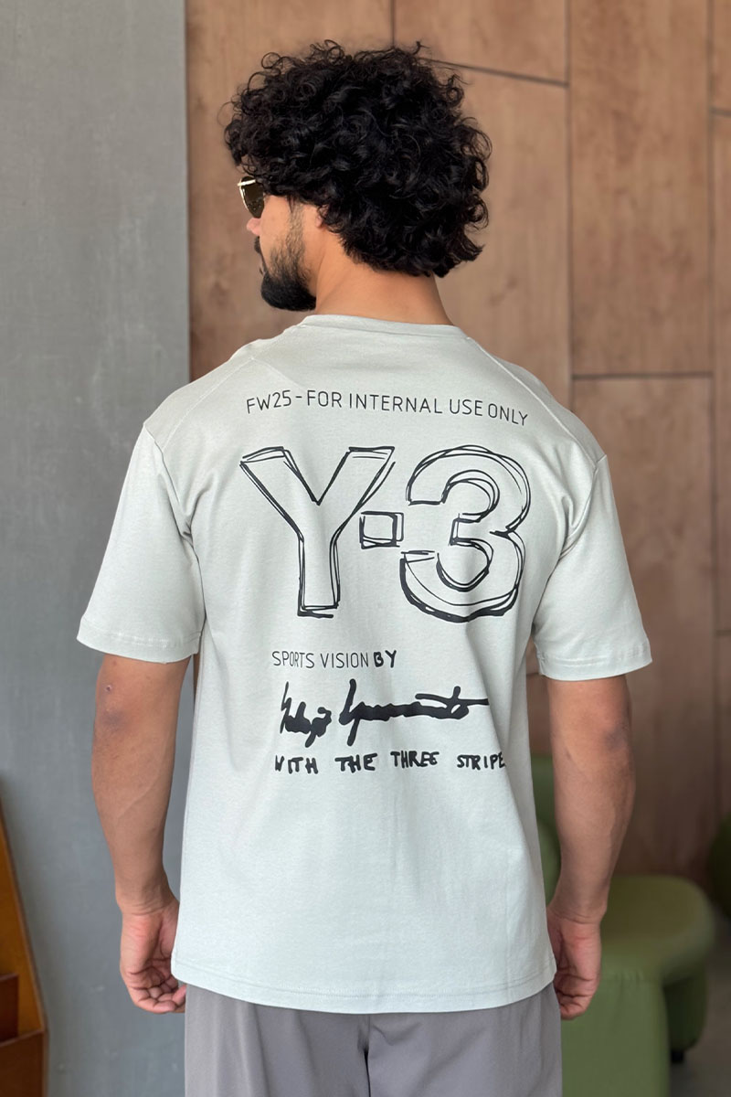 Y-3 Yohji Yamamoto Мужская бежевая футболка 