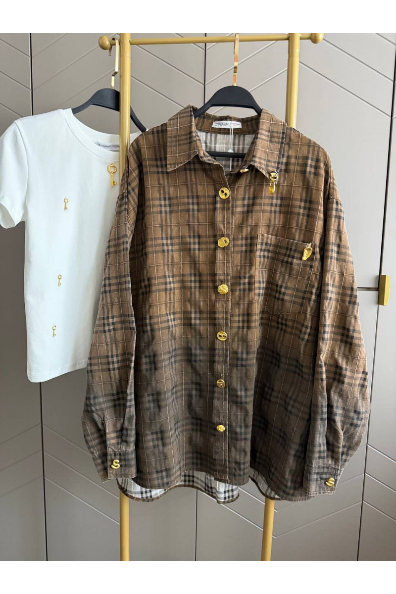 Schiaparelli Женская оверсайз рубашка в клетку premium