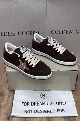 Женские замшевые кроссовки Golden Goose Ball Star premium