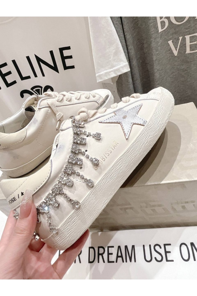 Designer Clothing Женские кожаные кроссовки Golden Goose Super Star premium