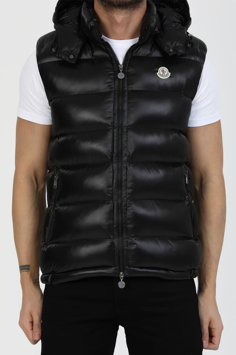 Moncler Мужской жилет logo-patch - Black 