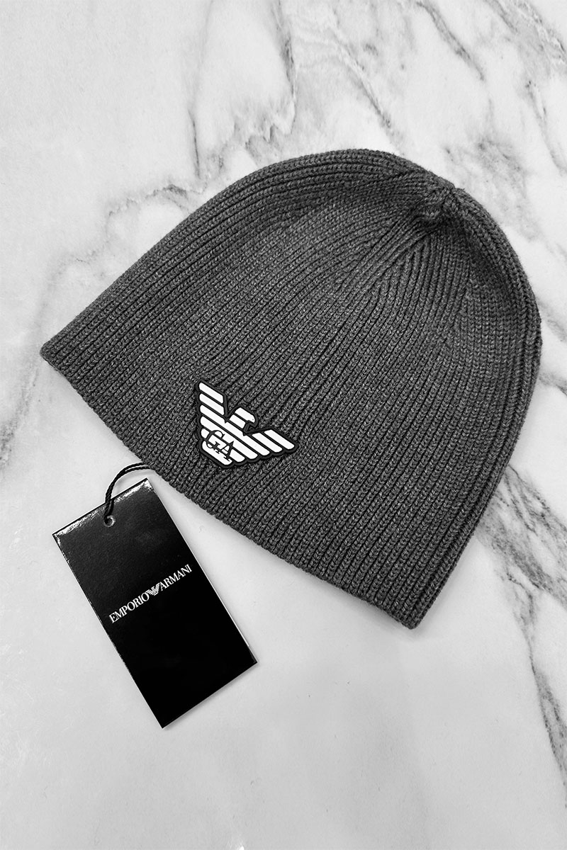 Emporio Armani EA7 Мужская серая шапка