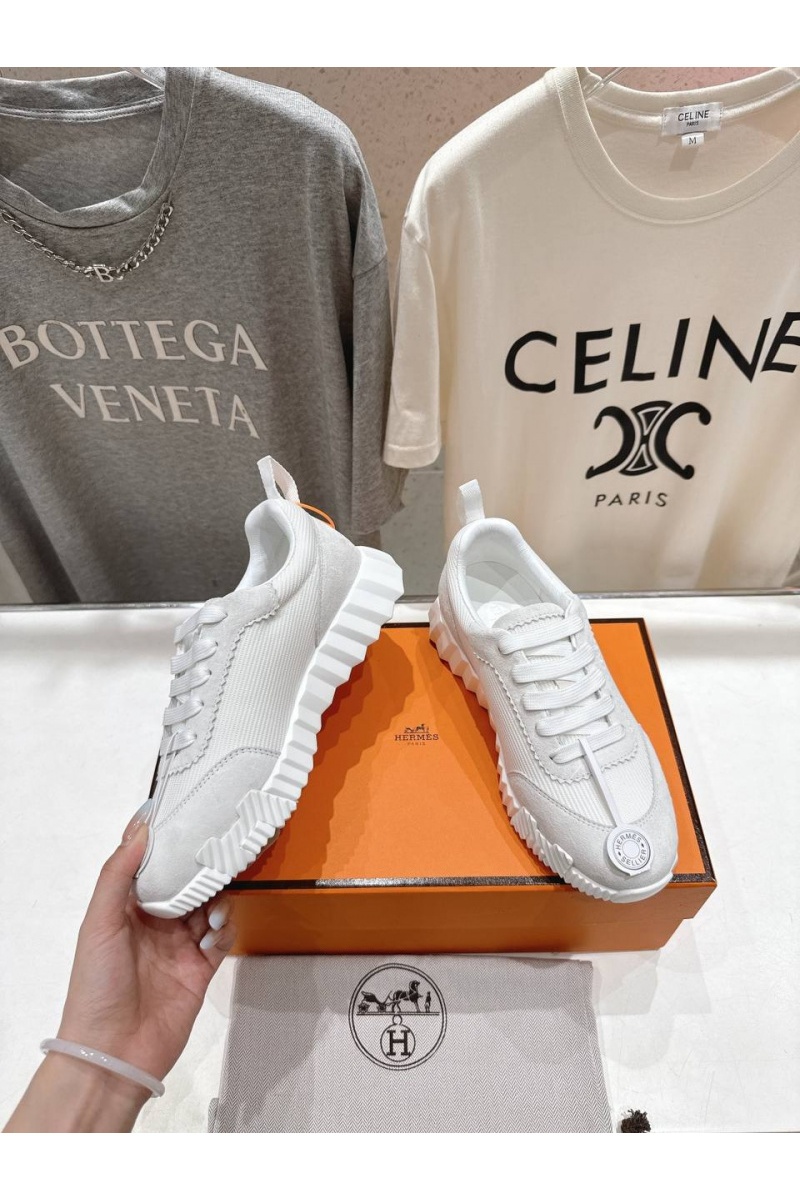Hermes Женские кроссовки Bouncing  premium - White