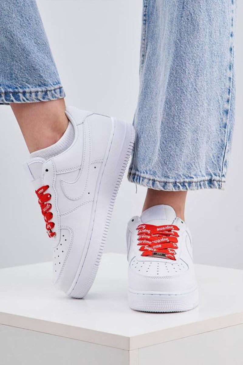 Nike Кроссовки Supreme x AF1 - White / Red 