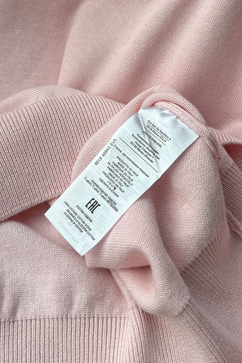 Etro Поло с длинным рукавом Pegaso logo - Pink 