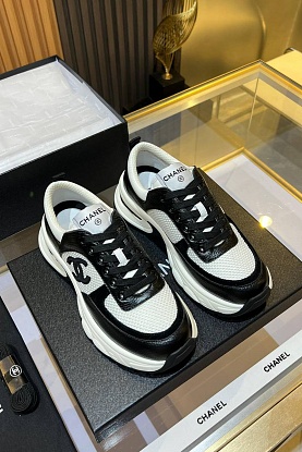 Женские кожаные кроссовки Premium - Black / White
