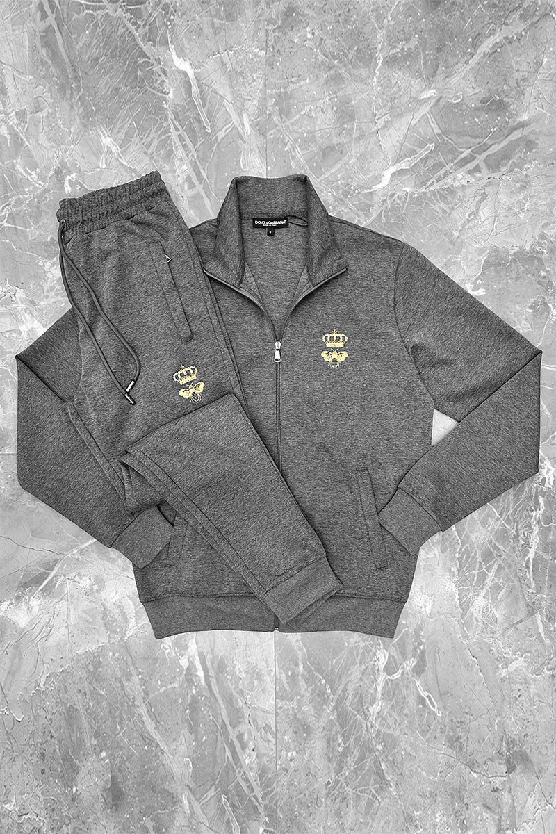 Dоlсе & Gаbbаnа Серый спортивный костюм bee crown embroidered 