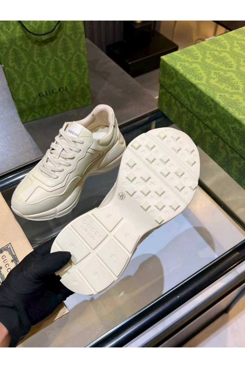 Gucci Женские кожаные кроссовки Rhyton premium