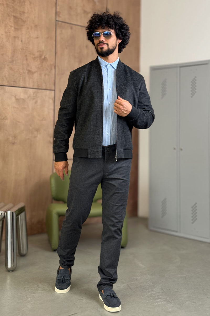 Hugо Воss Мужской бомбер чёрного цвета