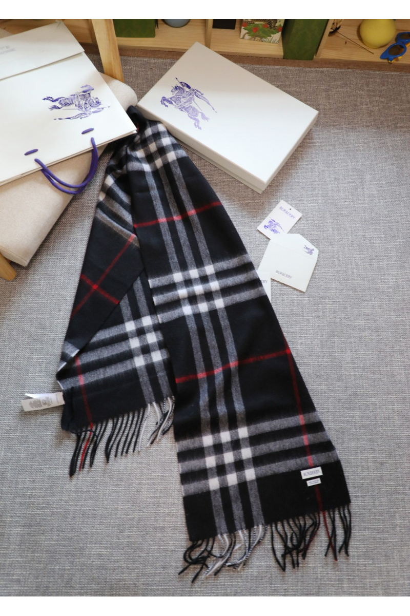 Burberry Шарф two-tone Check premium 168x30 см - Black