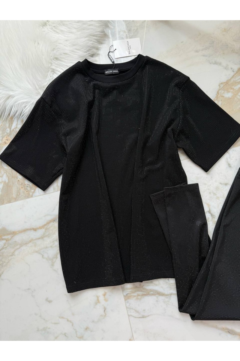 Balenciaga Женский костюм со стразами Premium - Black