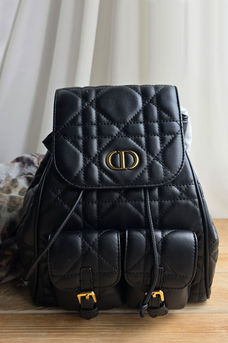 Dior Кожаный рюкзак Caro 26x25 см - Black