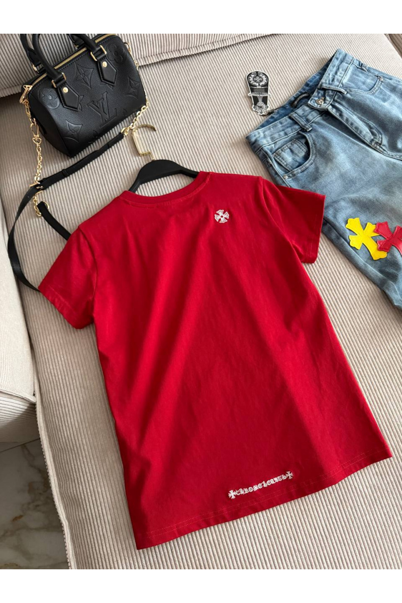 Chrome Hearts Женская красная футболка premium