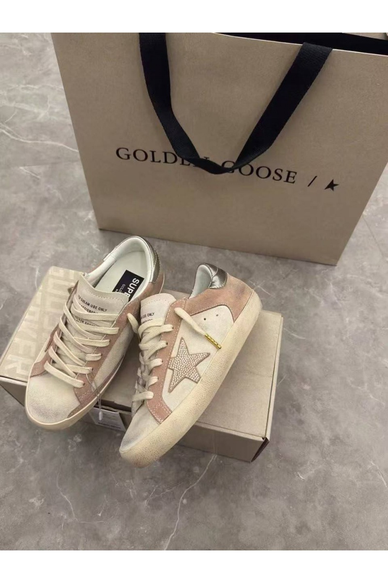 Designer Clothing Женские кожаные кроссовки Golden Goose Super Star premium