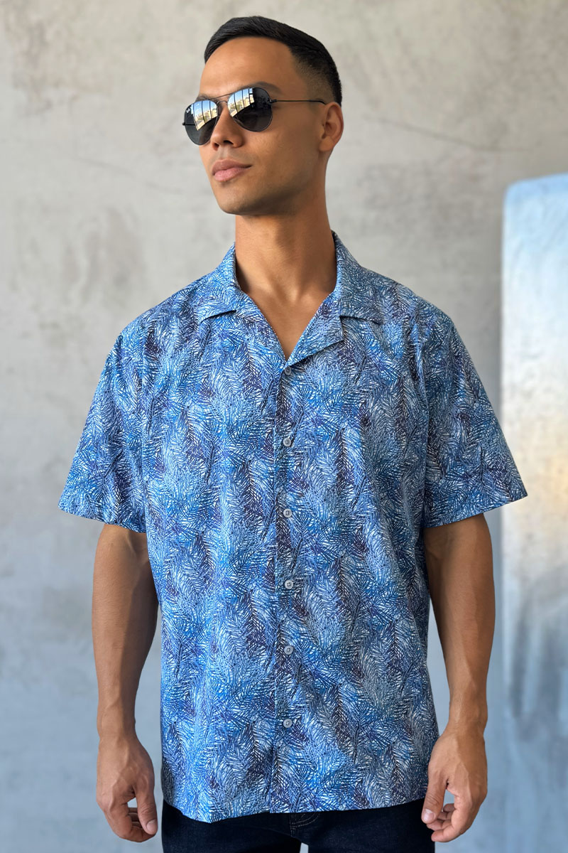 Dоlсе & Gаbbаnа Мужская синяя рубашка floral-print 