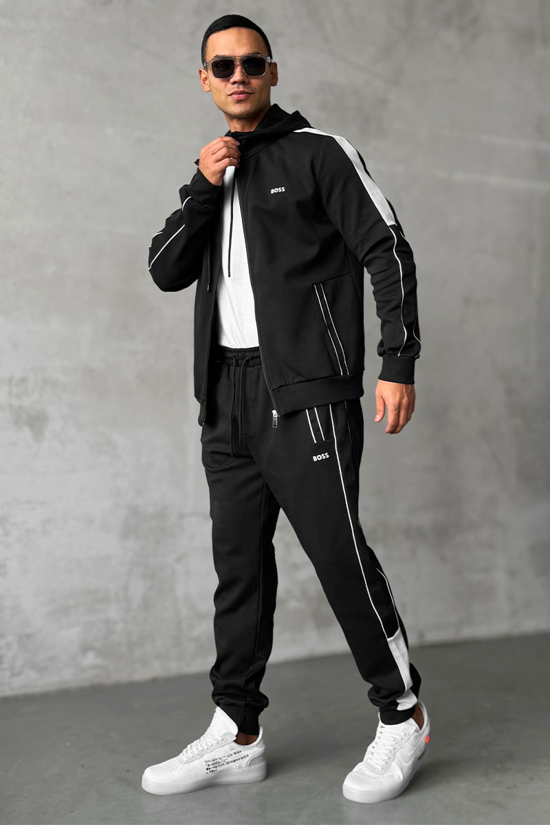 Hugо Воss Чёрная кофта на молнии 