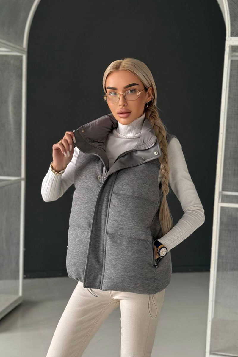 Loro Piana Женская серая жилетка premium
