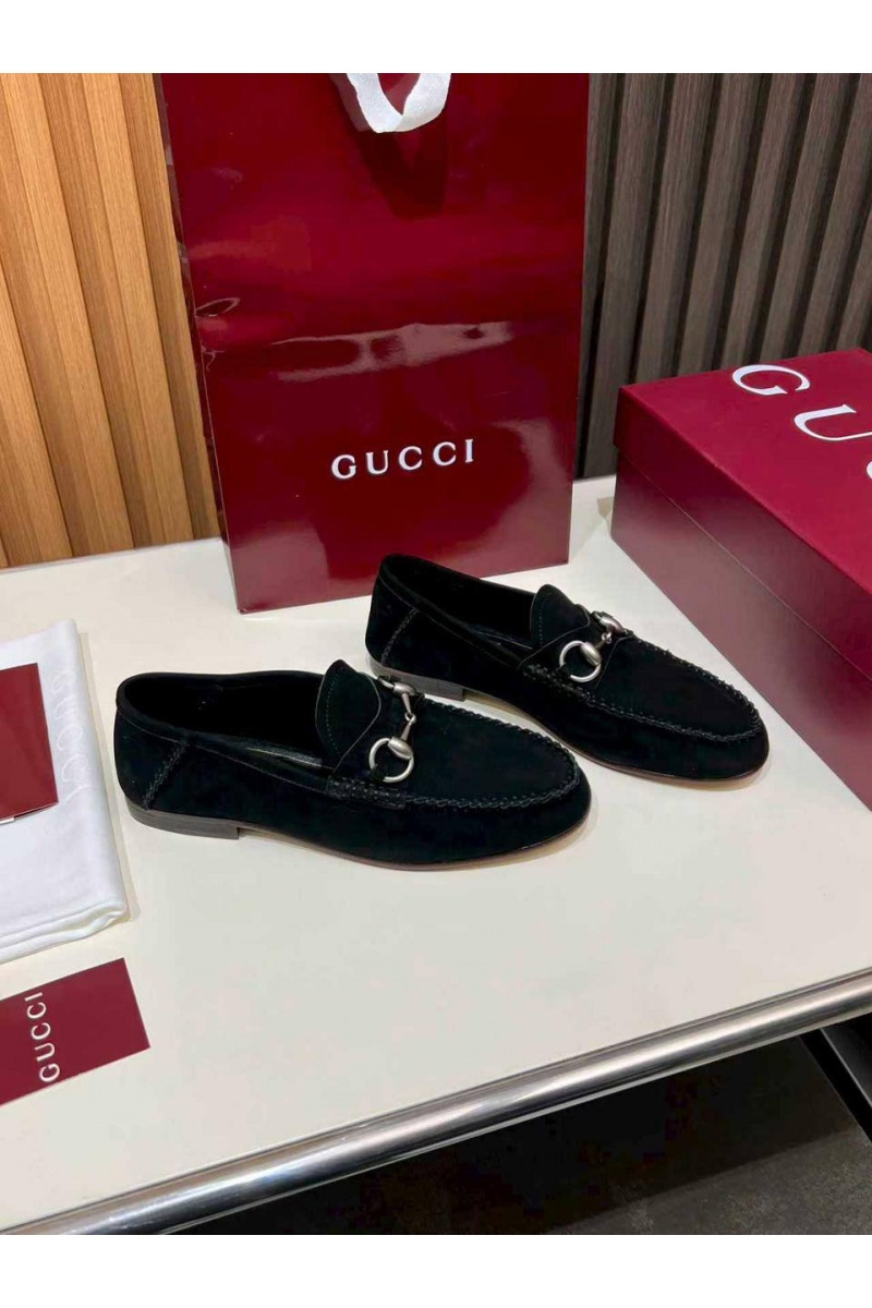 Gucci Женские замшевые лоферы GG premium