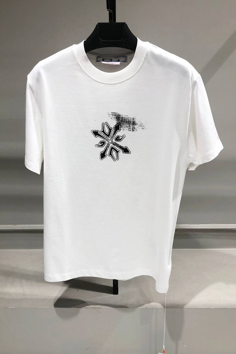 Off-White Белая оверсайз футболка Tribal Type