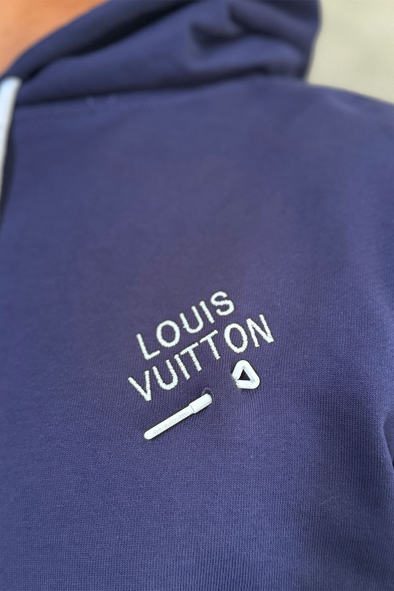 Lоuis Vuittоn Мужское худи синего цвета 