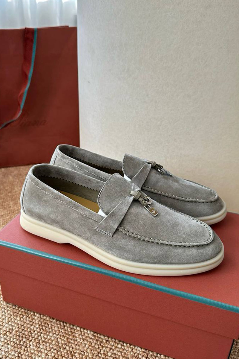 Loro Piana Женские замшевые лоферы Summer Charms Walk premium