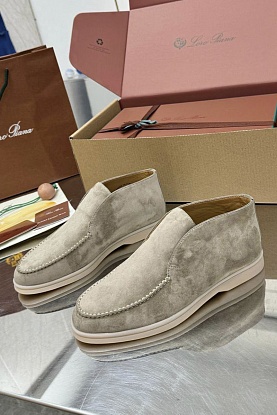 Женские замшевые лоферы premium - Light Grey