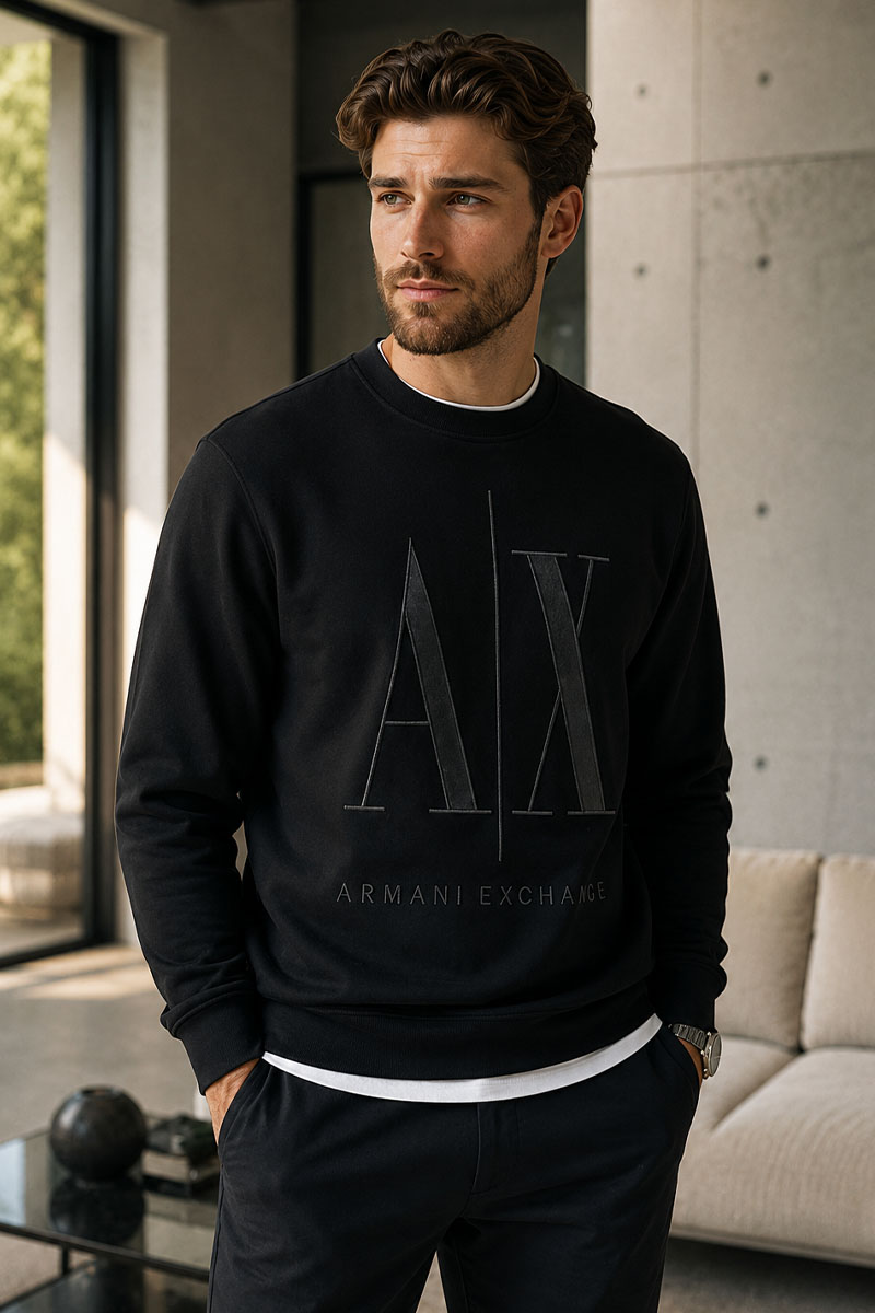 Emporio Armani EA7 Мужской чёрный свитшот 