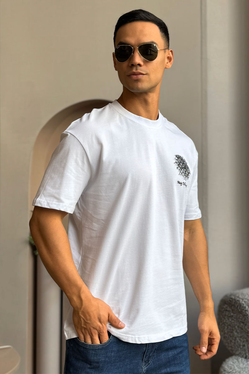 Lоuis Vuittоn Мужская оверсайз футболка белого цвета