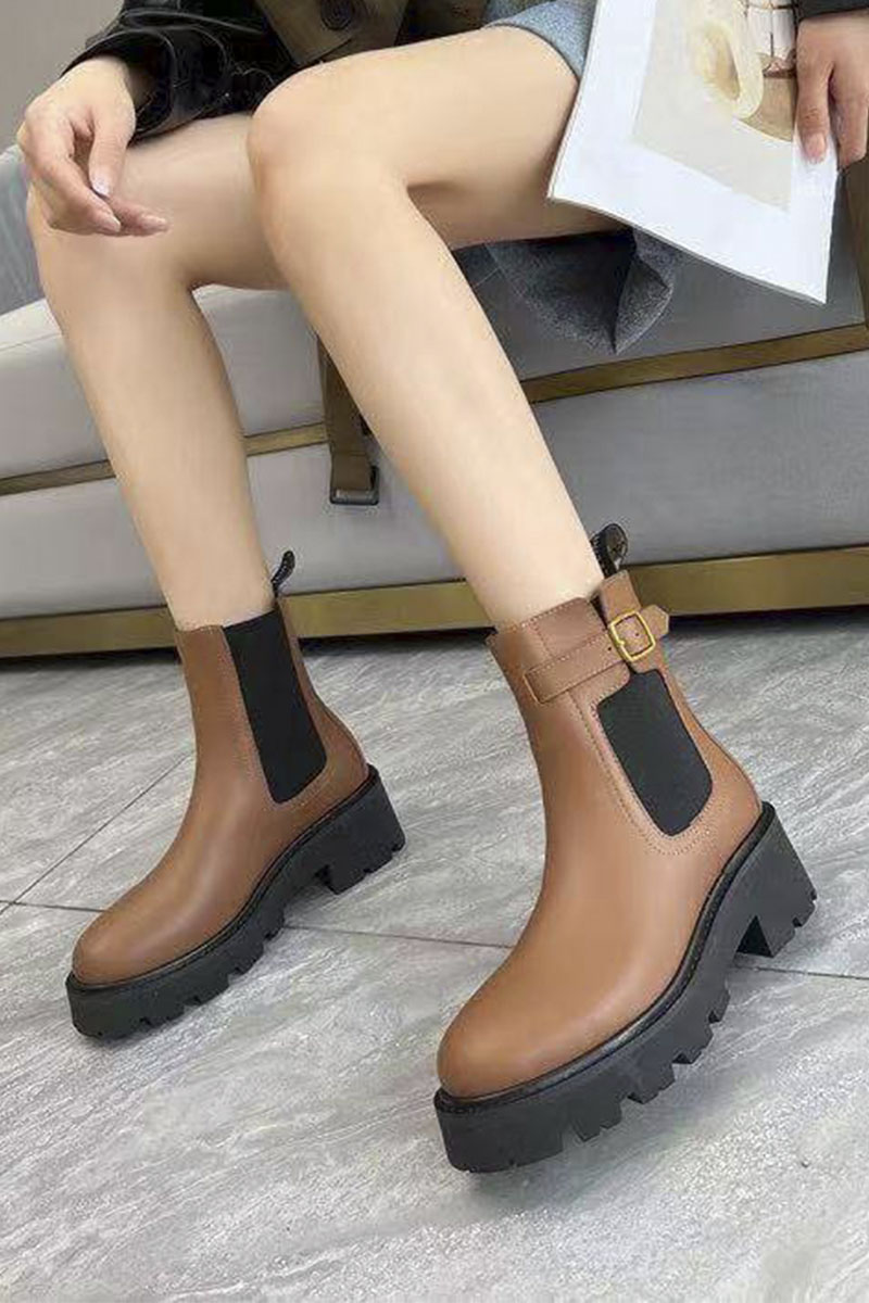 Celine Женские кожаные сапоги premium - Brown