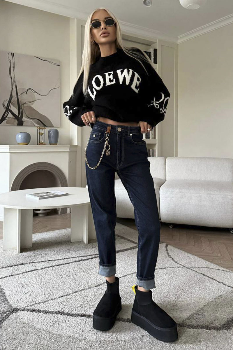 Loewe Женские синие джинсы 